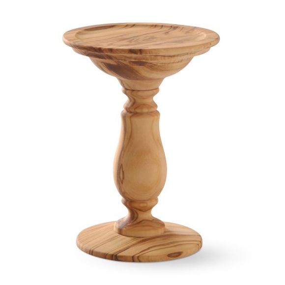 Williams Sonoma Beautiful Olivewood Pillar Candle Holder Brand New - Picture 5 of 8